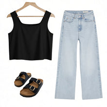 Load image into Gallery viewer, Radiance Crop Top in Classic Black