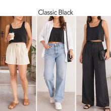 Load image into Gallery viewer, Radiance Crop Top in Classic Black